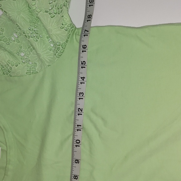 Lilly Pulitzer Sebene Knit Top Cool Mint Green Large Eyelet Cotton Size Xsmall - Picture 8 of 9